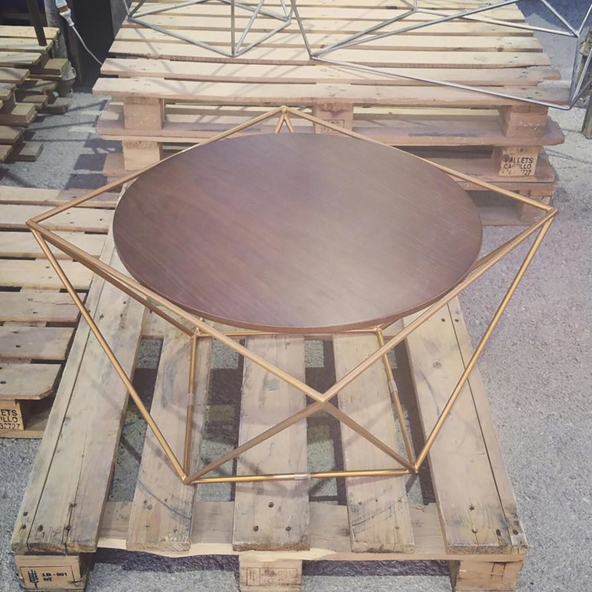 Previous work: Coffee Table - Geometrical square coffee table with top walnut veneer