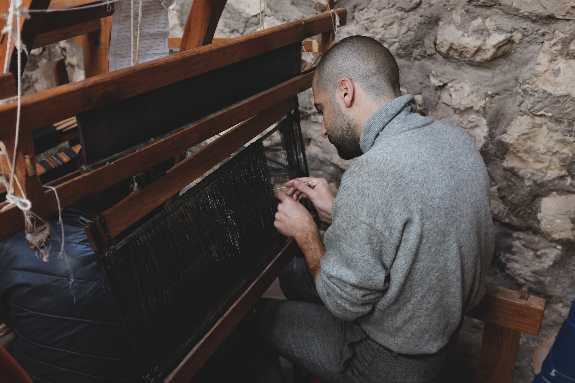 Working on the loom